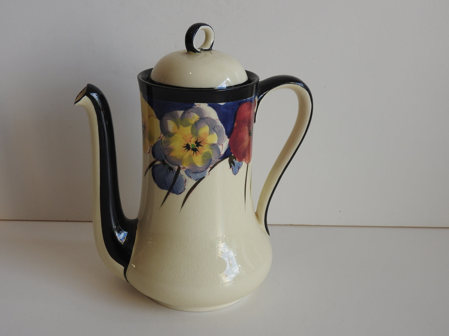Royal Doulton Pansy 1930's Art Deco Coffee Pot