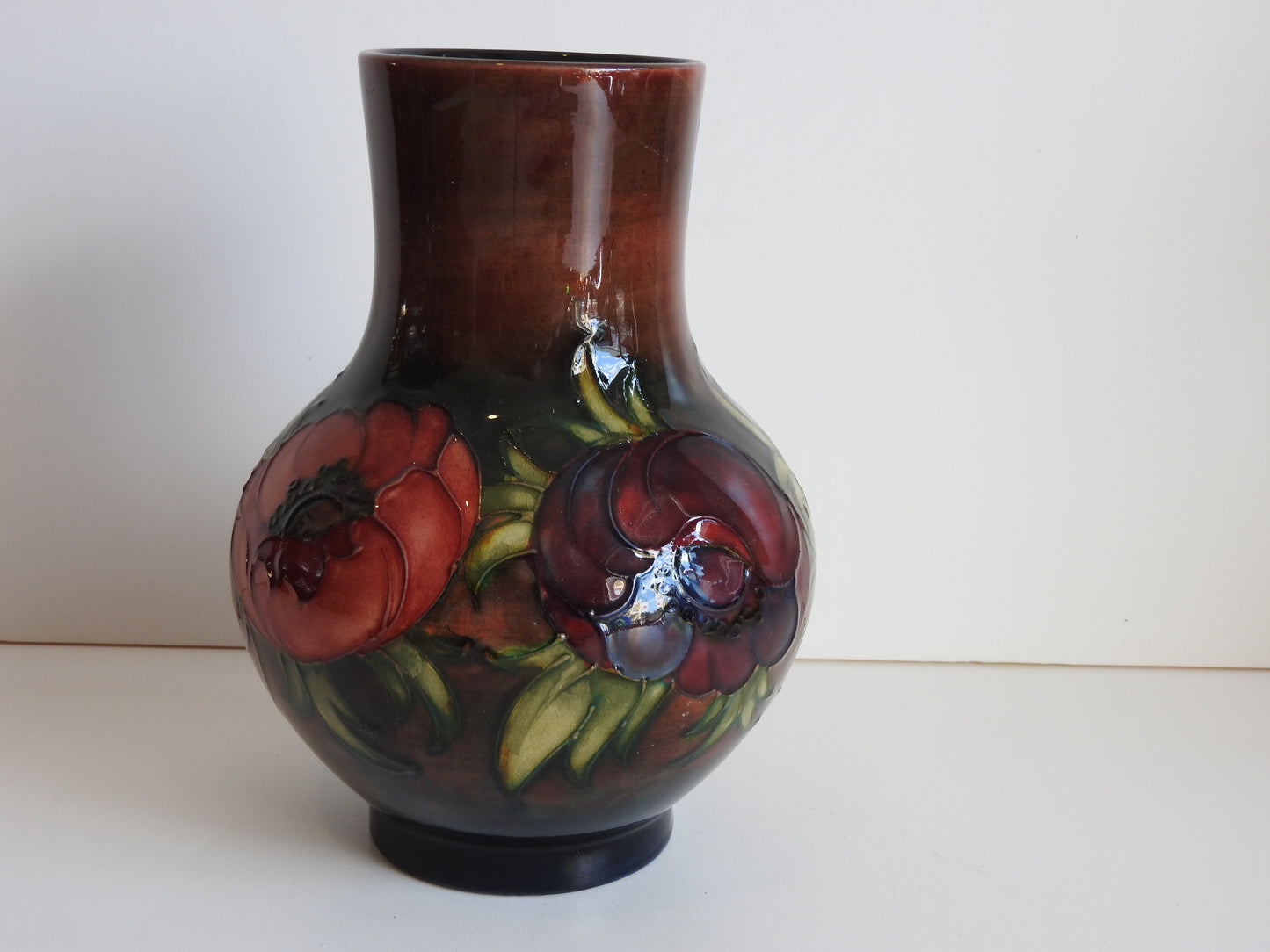 William Moorcroft Flambe Anemone Vase