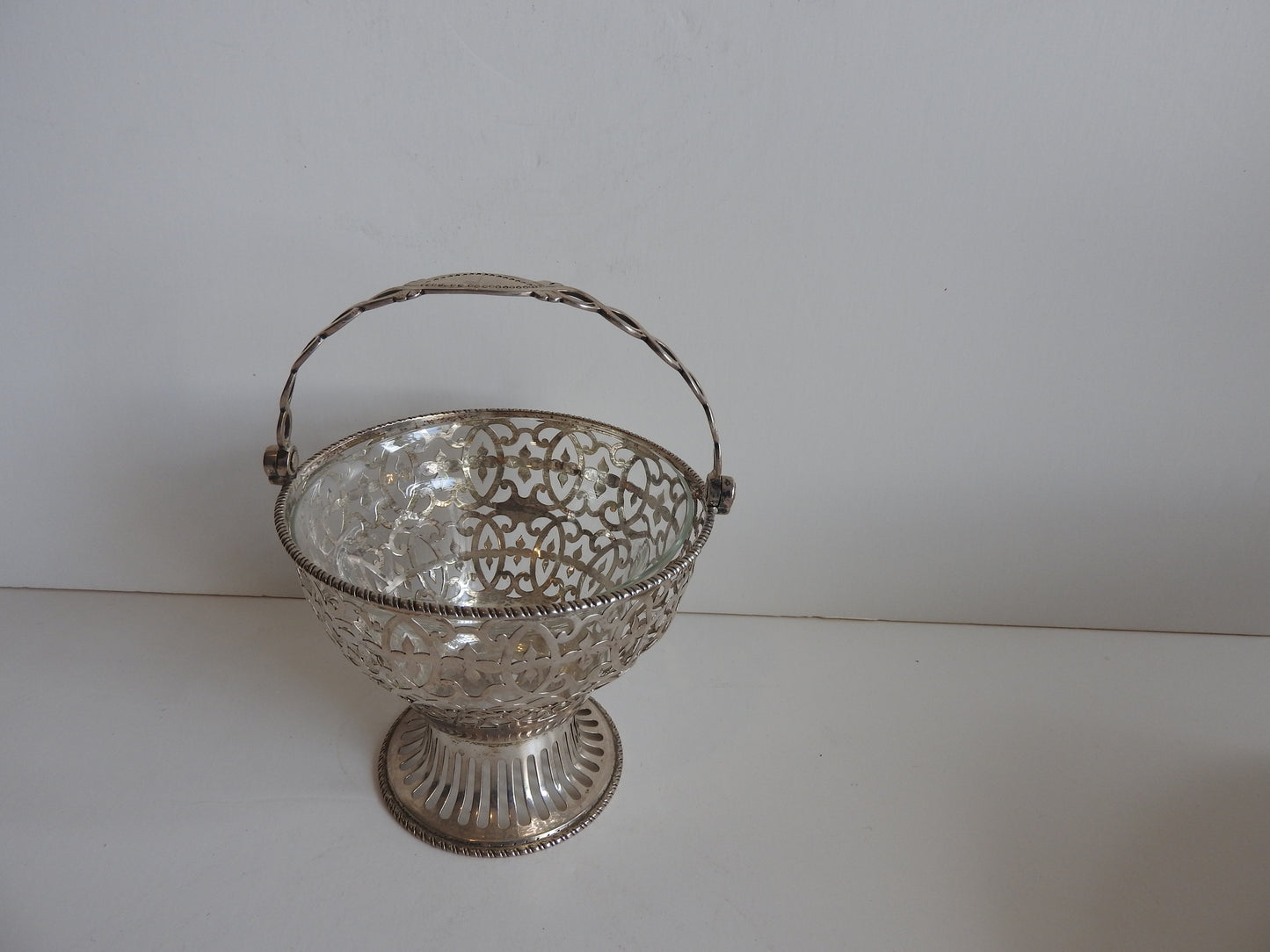 Sterling Silver Swing Handle Sugar Bowl with Glass insert London 1799