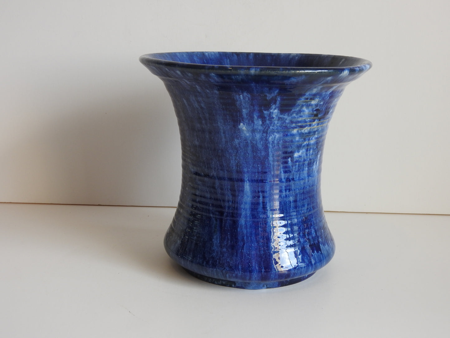 John Campbell Blue Ribbed 1930's Tas Vase